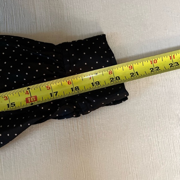 Ganni Long Sleeved Blouse - Women's Medium Black White - Polka Dot Satin - Picture 9 of 14